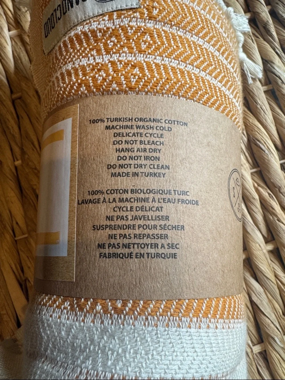 Sand Cloud Mustard & White Turkish Beach Towel